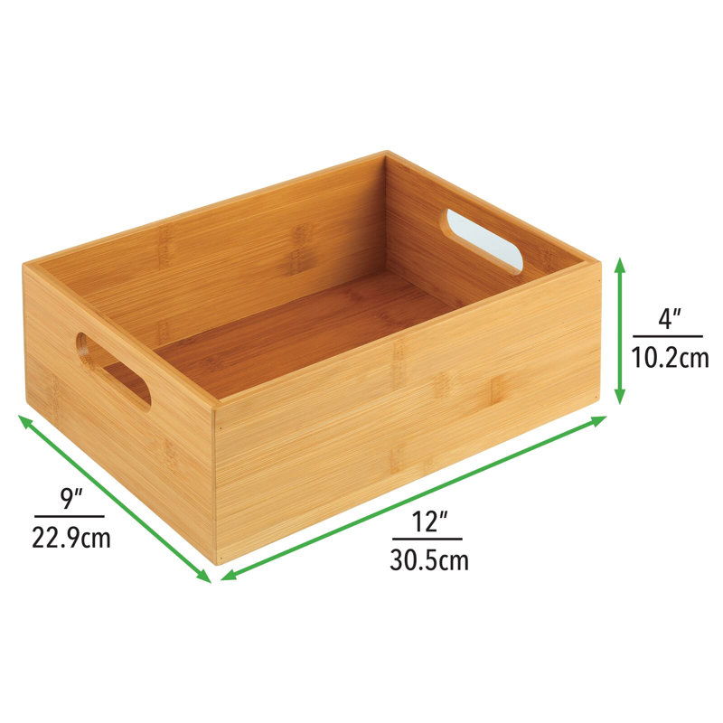 MDesign Bamboo Storage Bin Set of 4 Wayfair